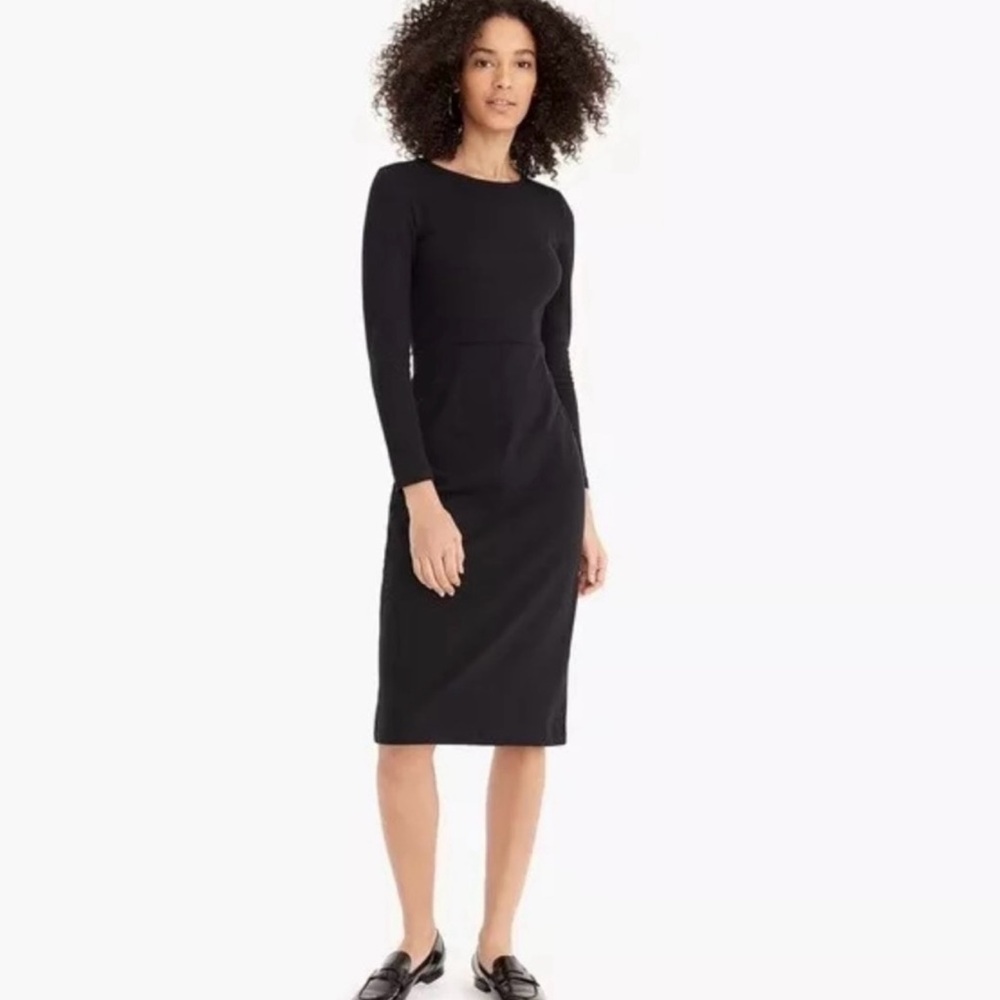 J. Crew Long Sleeve Knit Sheath Midi Work Office Dress, Green, Women’s 4